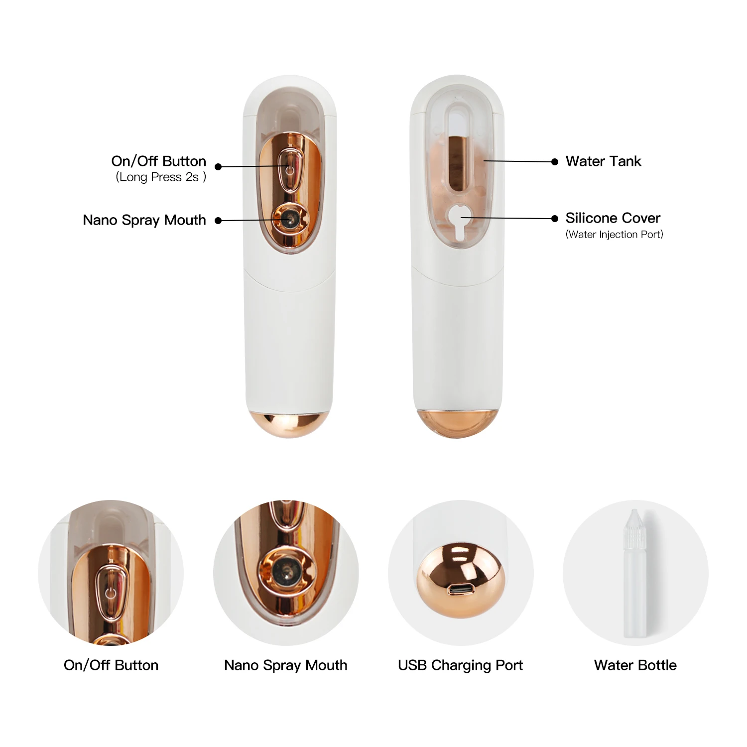 Free Samples Fine Fog Car Hotel Sterilizer Nano Mist Sprayer Deep Hydration Face Mini Facial Nano Mist Sprayer for Oily Skin