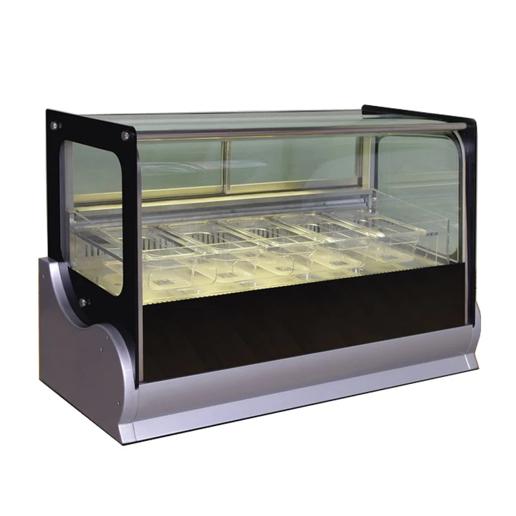 Dessert Shop Equipment 140L Luxurious Countertop Ice Cream Display Freezers Good Price