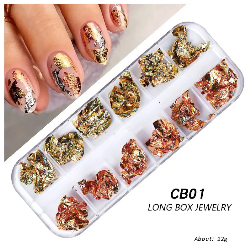 High Quality Gold Leaf Sheet Foil Flake For Gilding Decoration Accessories Gold Foil Flake Broken Gold Foil For Nail Art