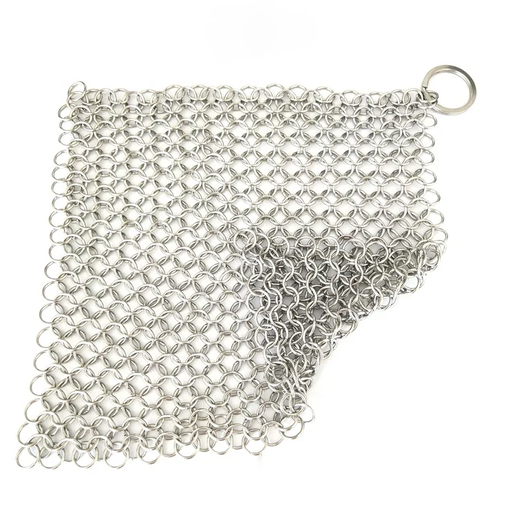 Durable Anti-Rust Stainless steel welded ring chainmail Cast pot scrubber