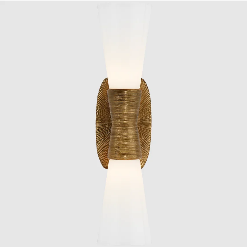 American Metal Led Wall Lamp Body Aluminum Handmade Gold Foil To Make Old Glass Living Room Modern Attic Double Bath Wall Sconce