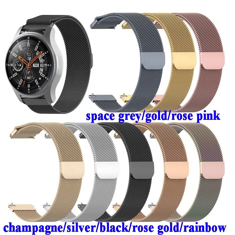  Ремешок «Миланская петля» для Samsung Galaxy Watch 46 мм 42 Gear S3 Frontier Huawei gt 2 Active Amazfit Bip Band 22 м