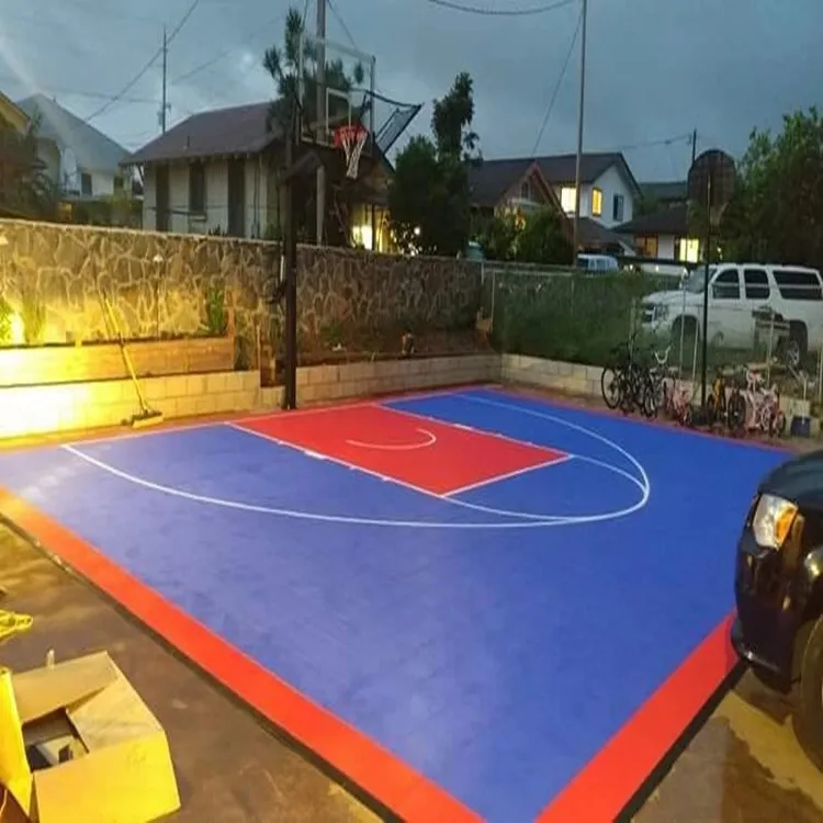 Bottom price high technologymini basketball court sport flooring with backyard dimensions pictures