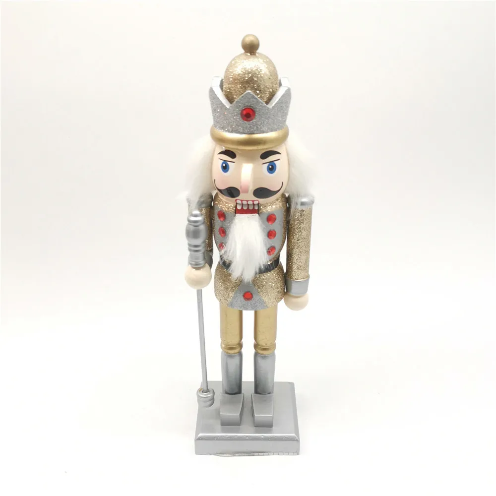 New Product 10 Inches Christmas Nutcracker Soldier Wooden Sliver Soldier Nutcracker For Christmas Decoration