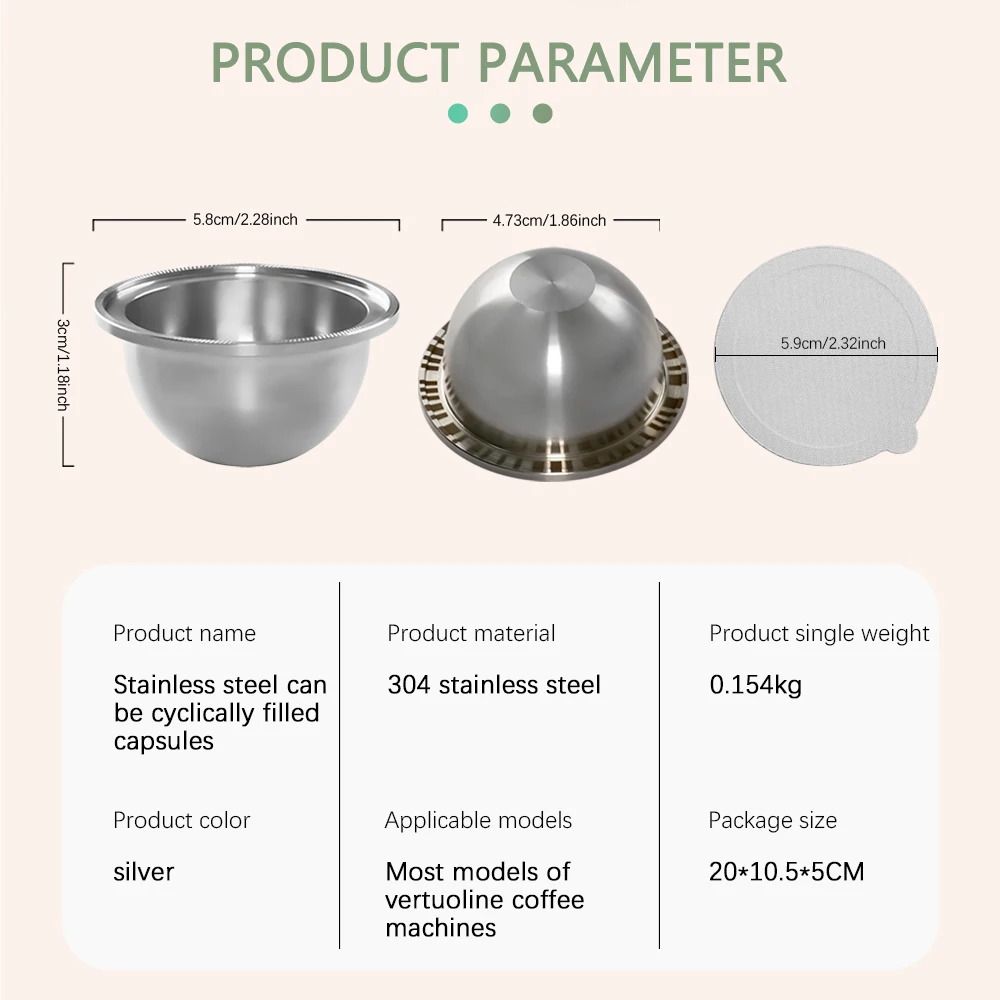 Hot Selling Refillable Pods Reusable Coffee Capsules With 50 Aluminum Foil Seals Compatible With Vertuoline Machines