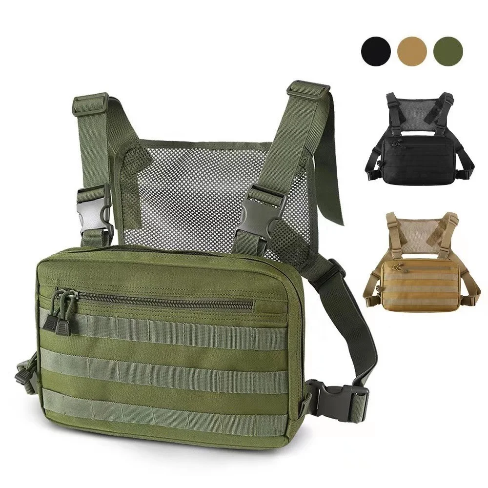 Outdoor Camping Hiking  Front Pouch waterproof  Tactical Chest bag Rig Bag with Adjustable Strap
