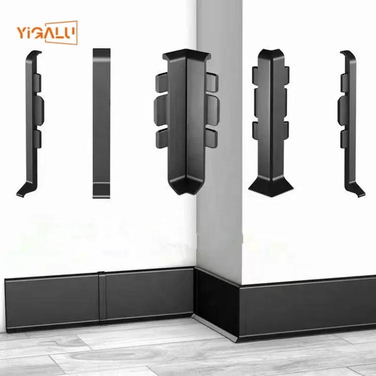 kitchen cabinet metal baseboard brushed finish aluminum skirting board interior decoration aluminum profile