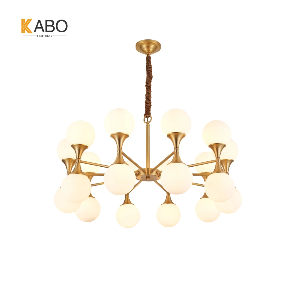 Metal Brass Horn Opal Glass Lighting Dimmable Led Bulbs Living Room Dining Room Bedroom Modern Luxury Chandeliers