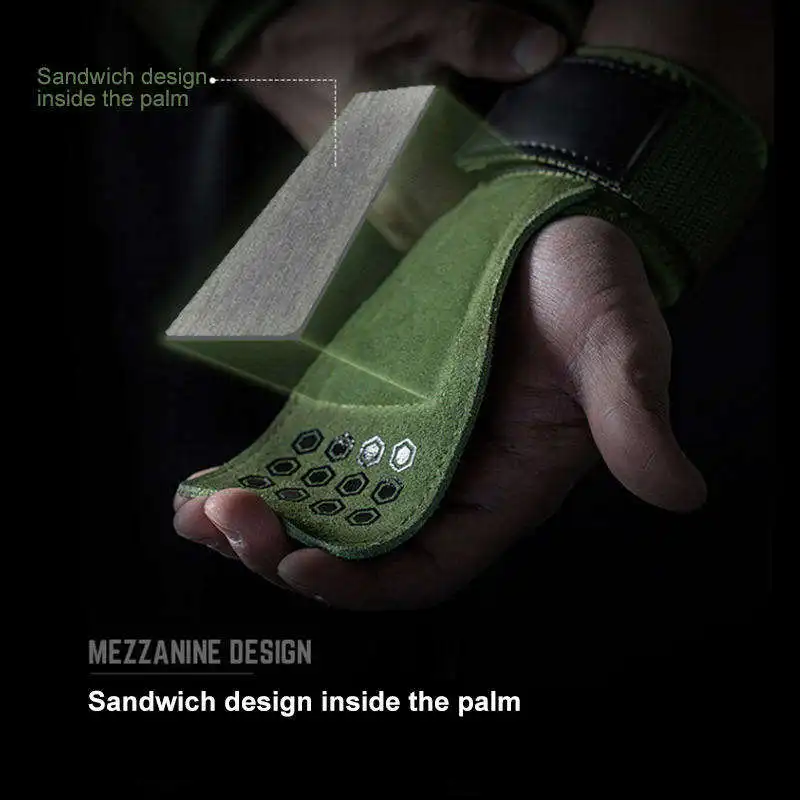 Premium Silicone Padding Protect Palm Hand Lifting Grip Pad Gym Adjustable Wrist Straps for Weight Lifting Power Crossfit Grip
