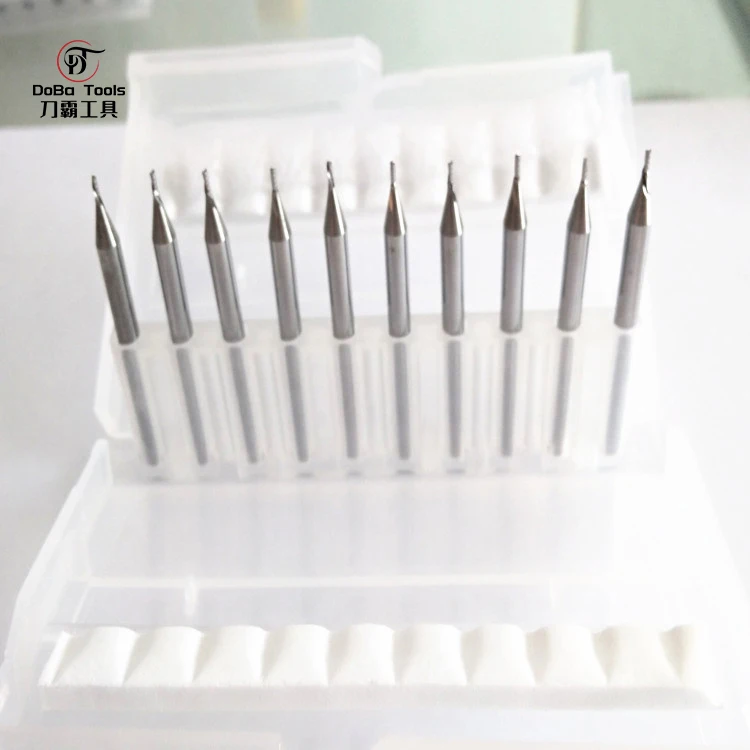 Micro flute diameter 0.4-1.5mm Single flute left rotary milling cutter for 3c products end mill for phone PC PMMA and PET