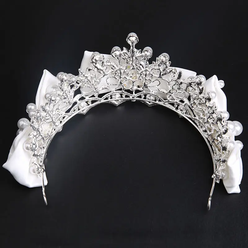Корона из корейской ткани жемчужина короны для красоты роскошные бриллиантовые аксессуары невесты женские милые свадебные диадемы