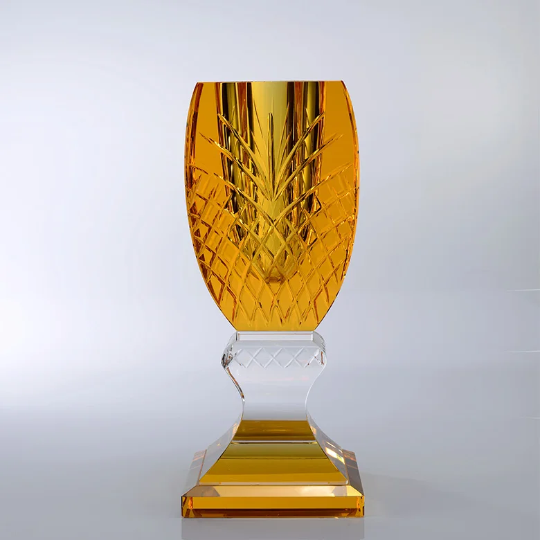 luxury saudi wedding favor crystal vases tall golden crystal tall vase  set for home decor