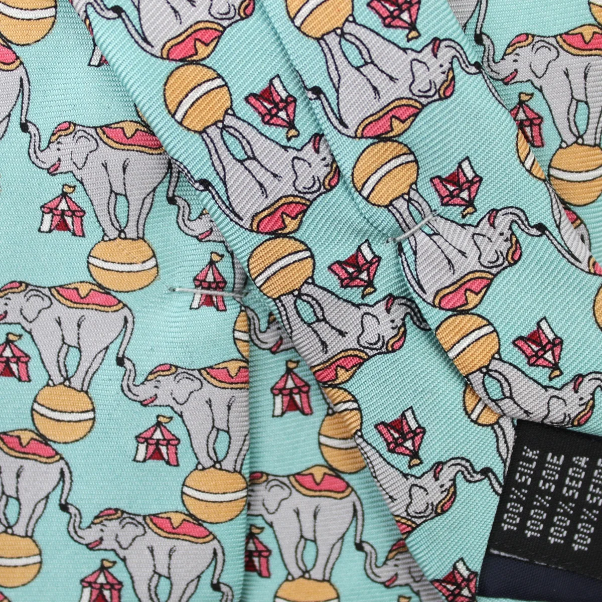 China Wholesale Personalized Custom Printed Silk Necktie Circus Nice Design Teal Mens 8cm Elephant Tie Fab Animal Print Tie
