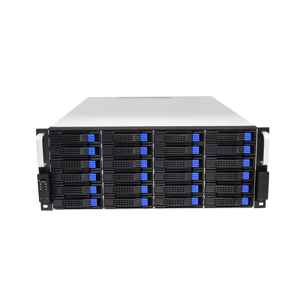 4U 24 отсека hot-swappable rack сервер шасси с 12GB backplanes