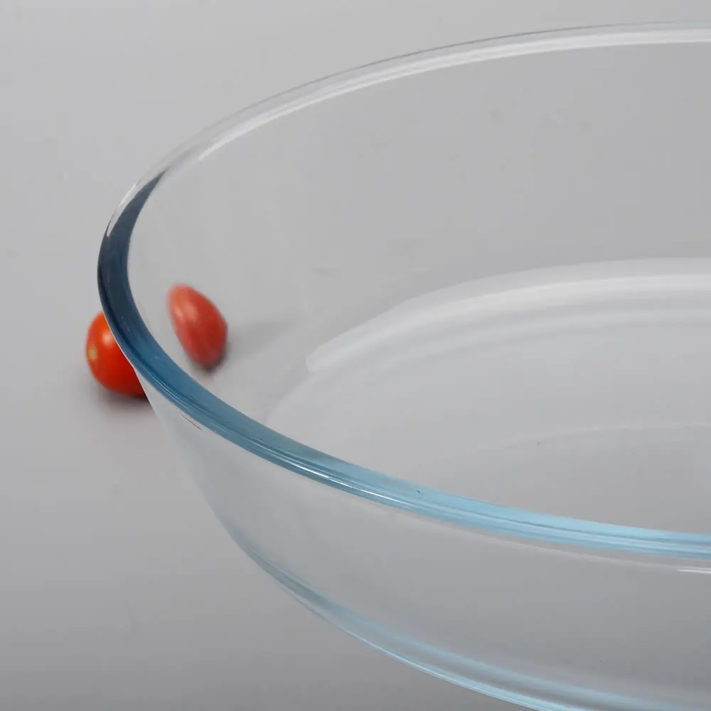 Unbreakable Round High Borosilicate Microwave Safe Food Glass Tray Fish Dish