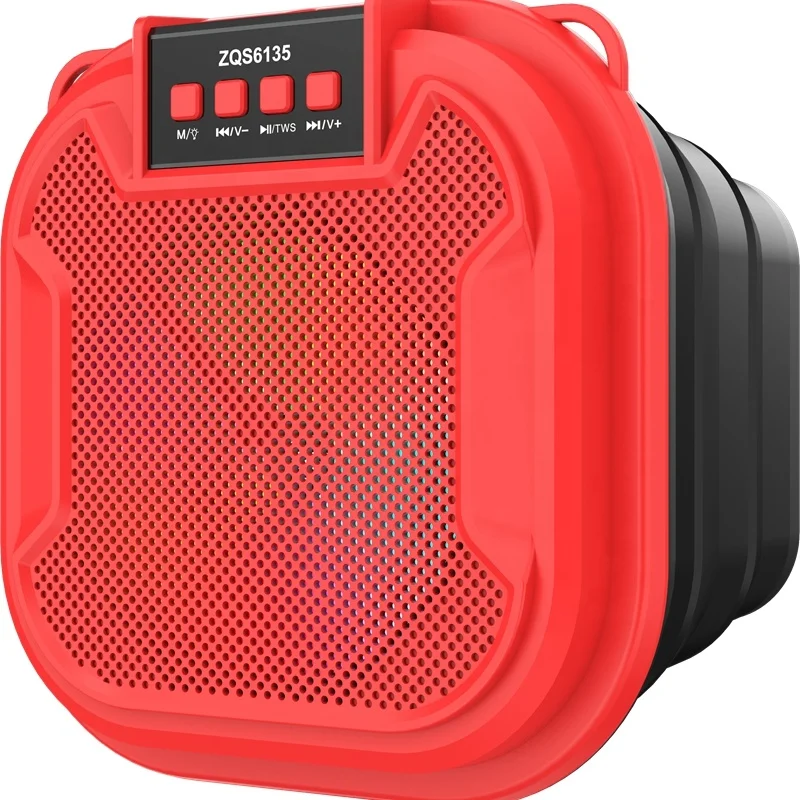 Super Bass wireless Gift FM Radio TF Card MP3 Music Play Lamp -Bluetooth Speaker With LED Colour Lights straps