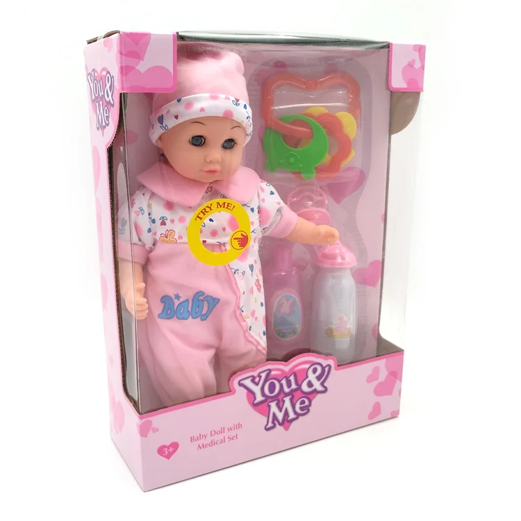 GCC cute doll toys 14 inch doll with rattle and IC