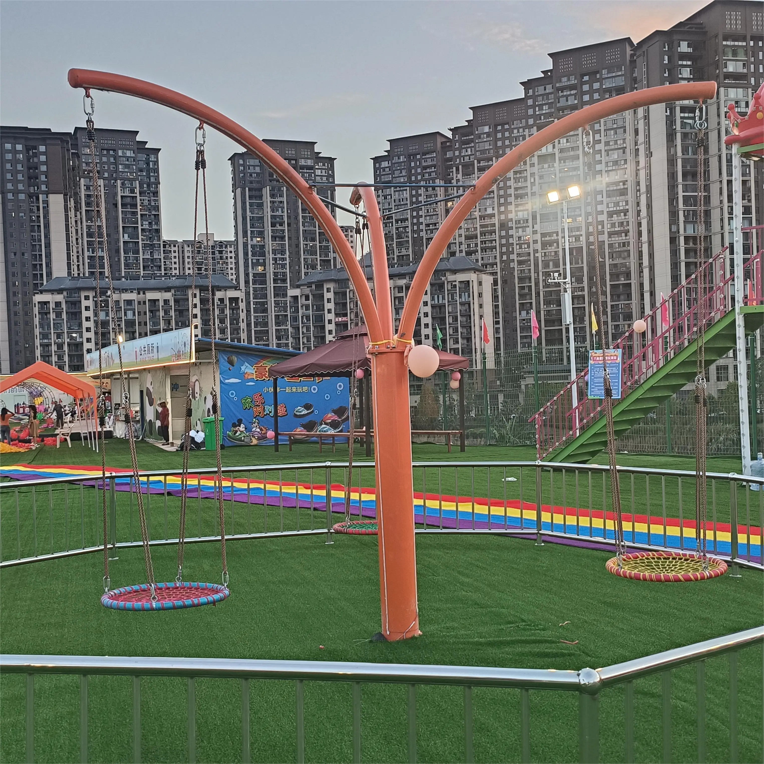 china factory cheap patio swings  seesaw outdoors play ground kids slides and swing play