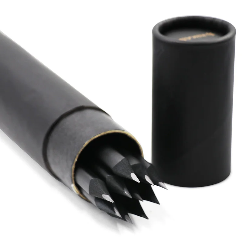 Деревянный карандаш HONGHU с логотипом на заказ, художественное письмо HB 2B, черный дешевый набор, хорошая свинцовая упаковка, школьная упаковка, Офисная цветная печать