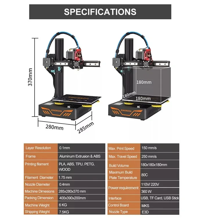 High Speed 3D Printer Filament PLA ABS FDM 3D wall Printer Dropship Education 3D Printers