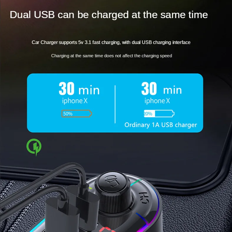 Fm Transmitter Bluetooths Wireless Car Charger Mount Car Mp3 Player