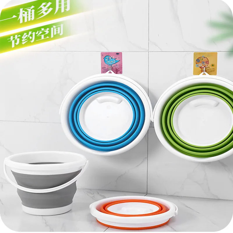 Foldable Silicone Basket Storage Plastic Portable Car Wash Buckets Beach Bucket Plastic Bucket