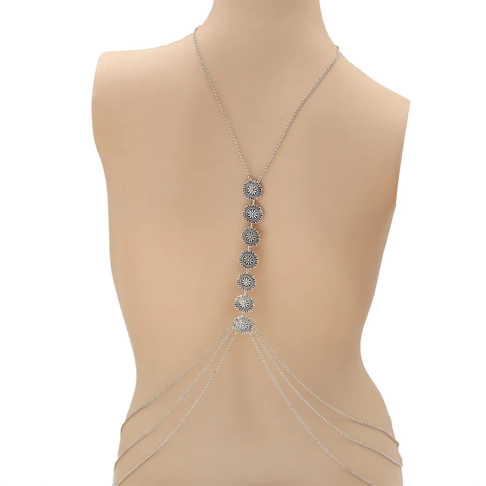 Hot Sale Sexy Alloy Hollow Out Back Gold Belt Jewelry Waist Body Chain Suitable for women