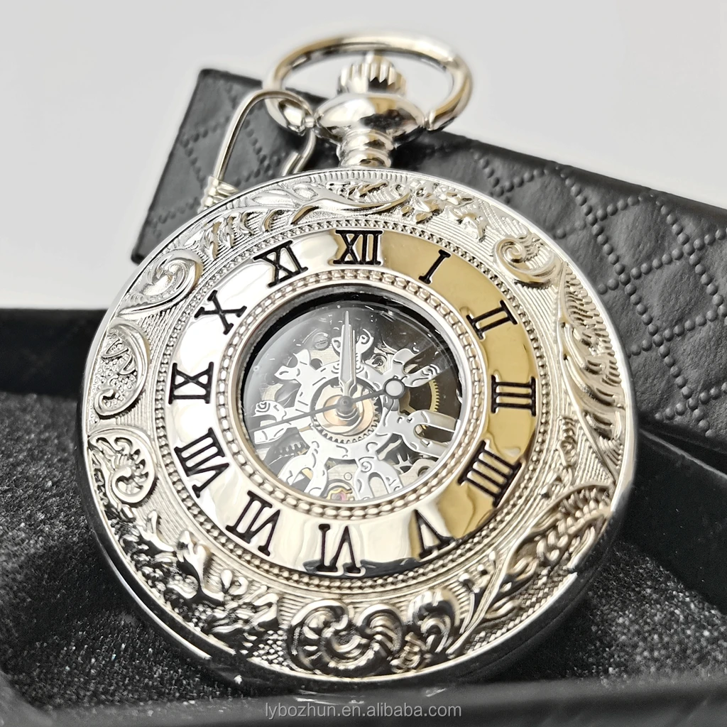Wholesale Roman Flower Frame Pocket Watch Manual Mechanical Pocket Watches