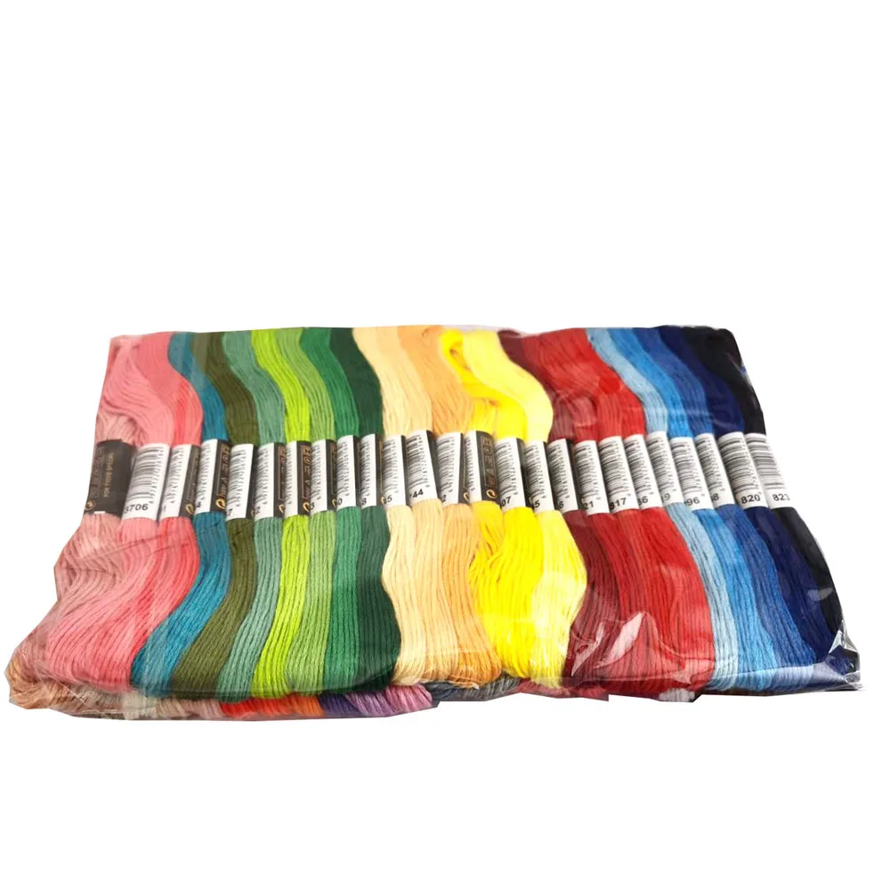 100pcs Multicolor Embroidery Thread Floss Cotton for Cross Stitch Threads Bracelet Yarn Craft DIY Skein Kit DIY Knitting Tools