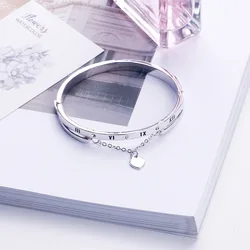 Hot Luxury Rose Gold Bangles Female Heart Forever Loving Brand Charm Bracelet for Women Famous Jewelry