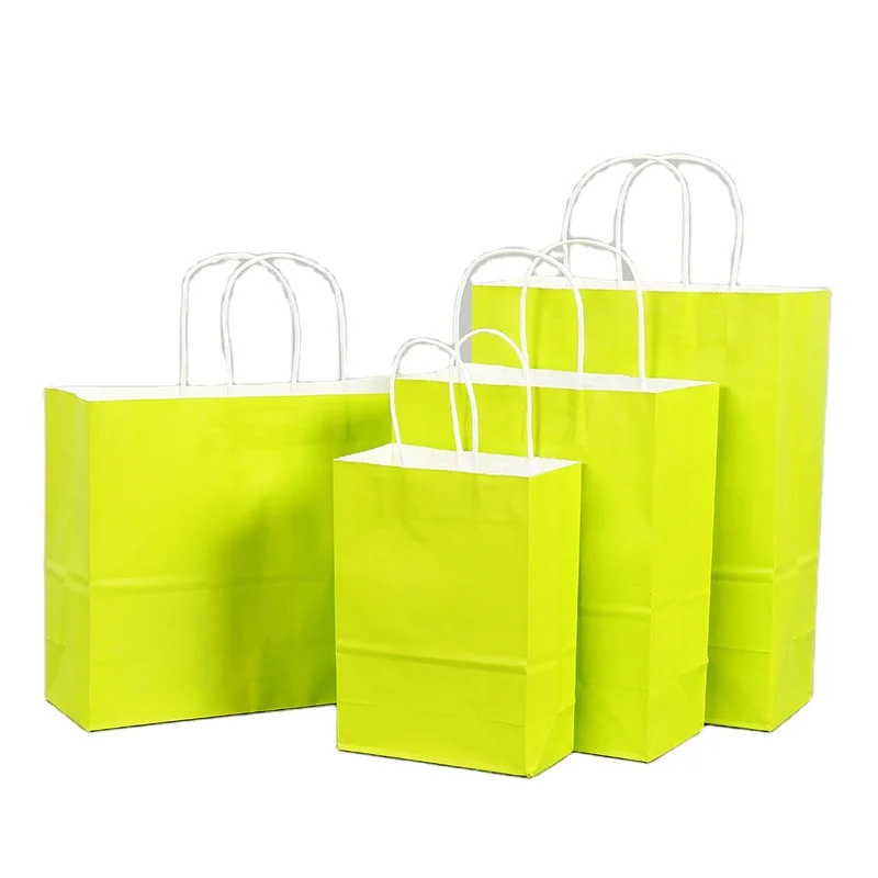 New biodegradable kraft in stock paper bag with window lunch bags color paper bag