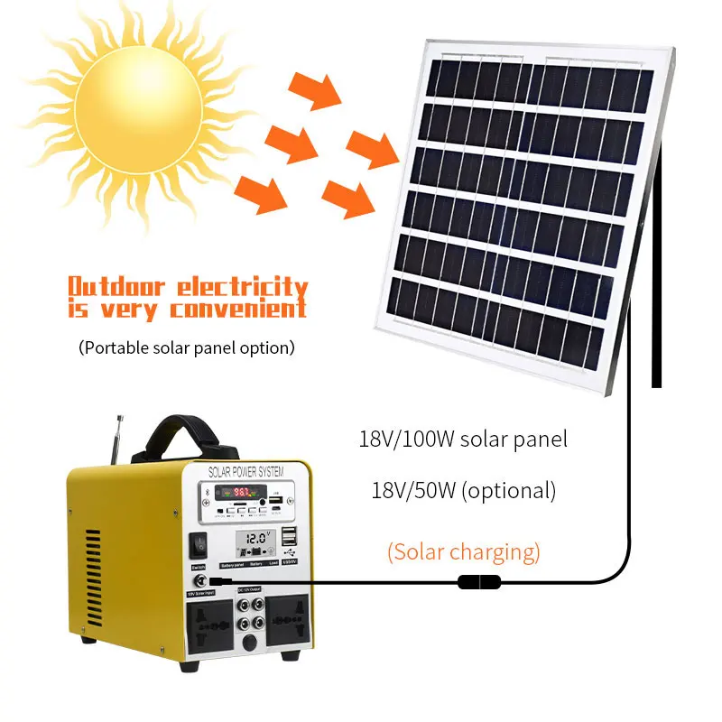 Multifunctional Radio MP3  Portable Mini Home  Solar Lighting System 540Wh Inverter Power Energy Storage System Battery