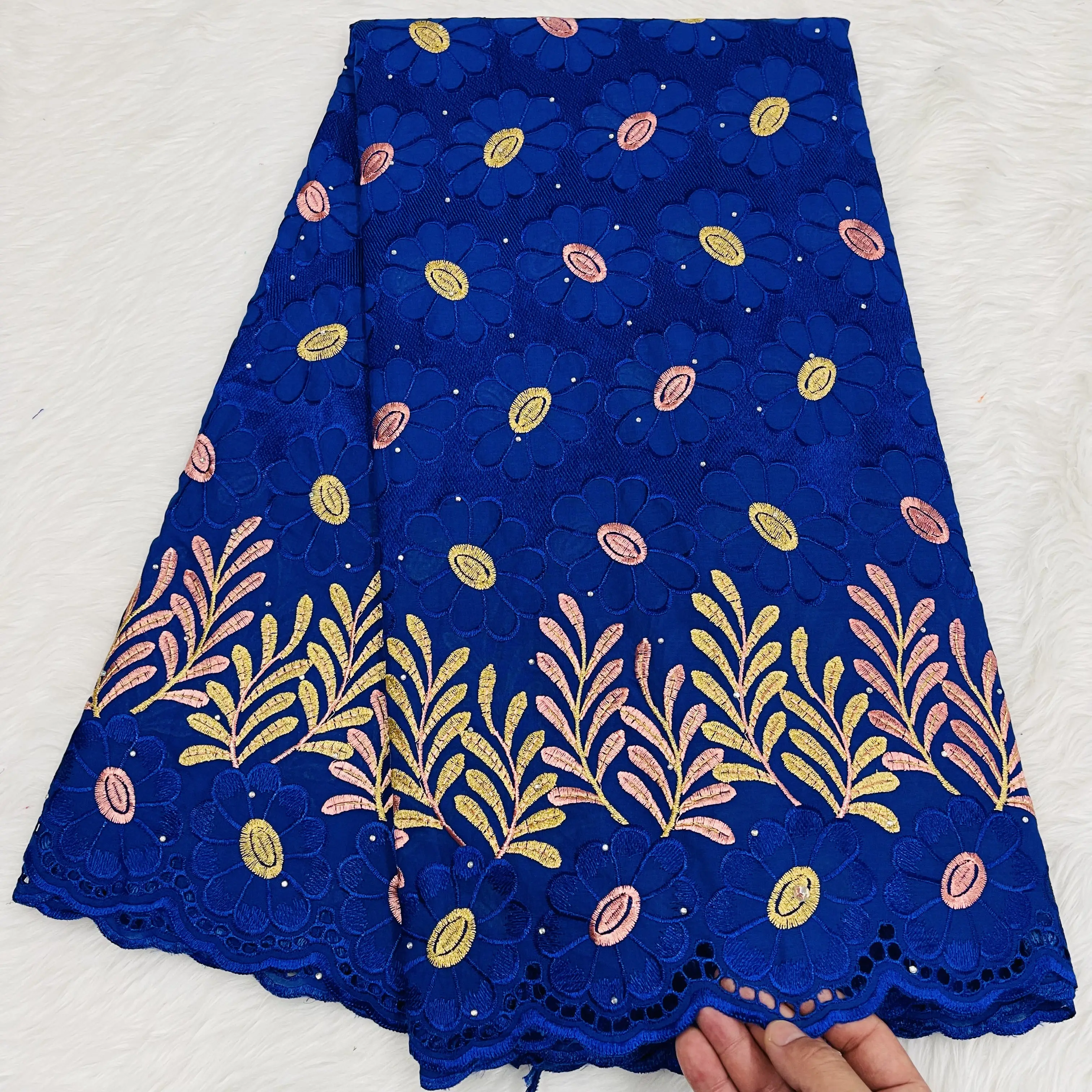 Hotsell New Designs White Cotton Dotted swiss Fabric Cotton Crochet Lace Trim New Arrival High Quality swiss Voile Cotton Lace