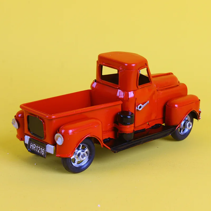 Wholesale decorative metal truck model vintage truck Christmas vintage red truck decor