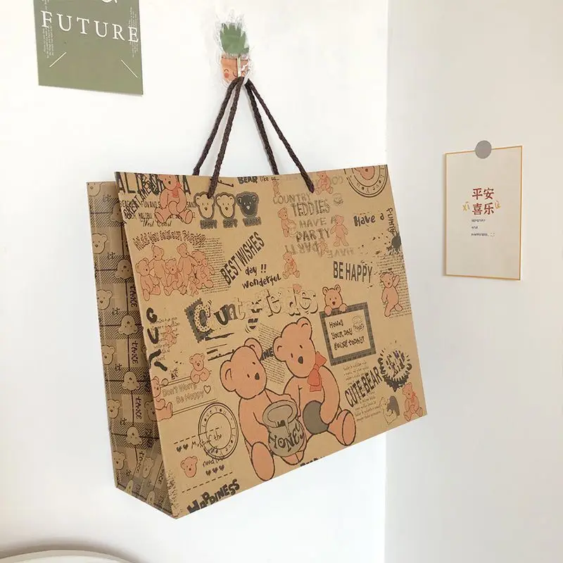 Custom manufactures custom paper packaging gift kraft  paper bags with logo