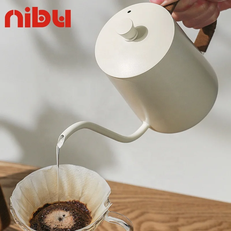 NIBU роскошная кожаная веревка длинный узкий ручной кофейник жаростойкий чайник для кофе