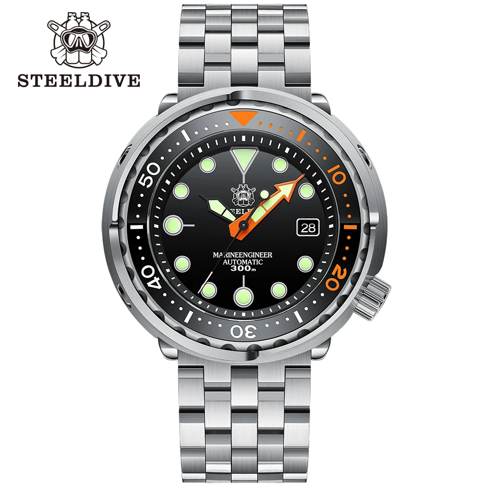 Мужские часы для дайвинга STEELDIVE SD1975C, ограниченная поставка, корпус из нержавеющей стали 47,5 мм, сапфировое стекло NH35, автоматический двухцветный керамический Безель, часы для дайвинга