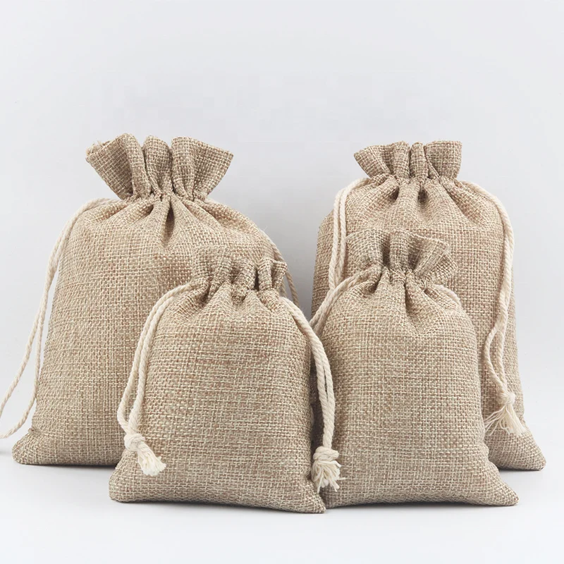 Hot Sale Mini Hemp Bag Gift Jewelry Drawstring Pouch Jute Hessian Bag Coffee Bean Packaging Gunny Burlap Bag