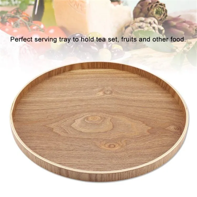 
Pizza shop decorative practical durable organize food large wooden tray round 