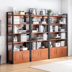 Modern library living room modern industrial style designer furniture wooden bookshelf  bookcase