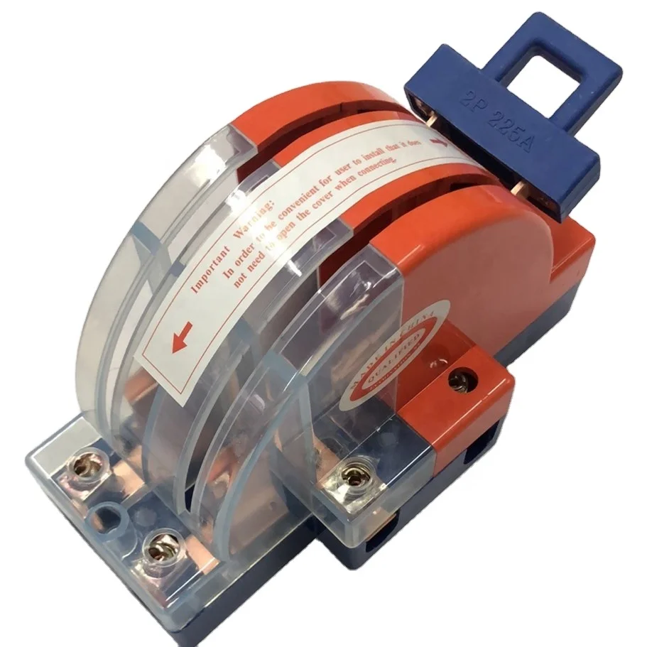 2р 225A прозрачный оранжево-красный двойная пледы переключения железа ножевой рубильник с Светильник изготовлен из меди