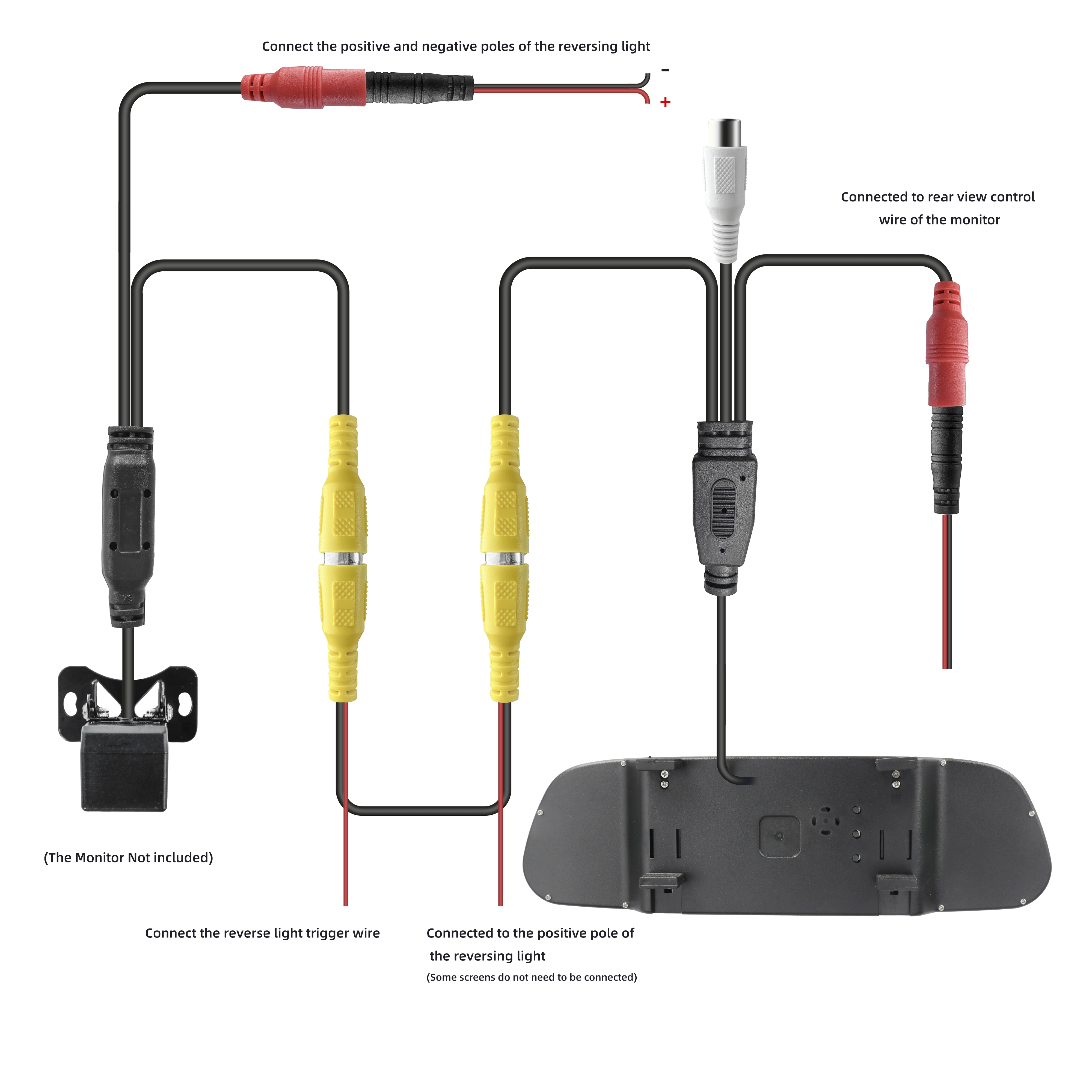 Universal 12-24V 5 Inch Lcd Monitor Auto Invigilator Rear View Mirror Mount Clip-On Hd Car Rearview Mirror for Car Truck Van Bus
