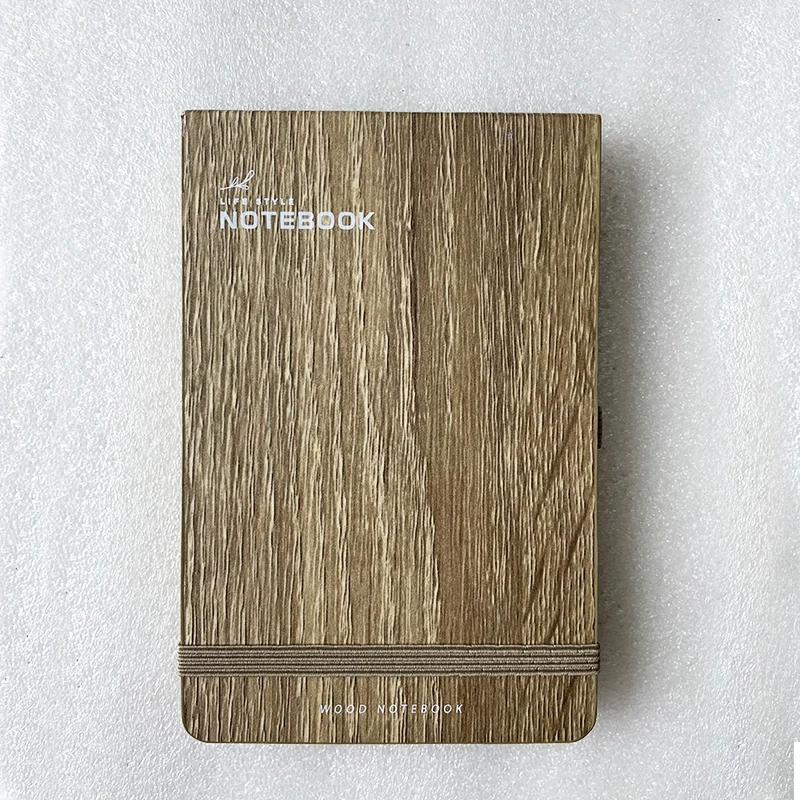 A6 notepad notebook with custom wood paper hard cover notebook for gift market