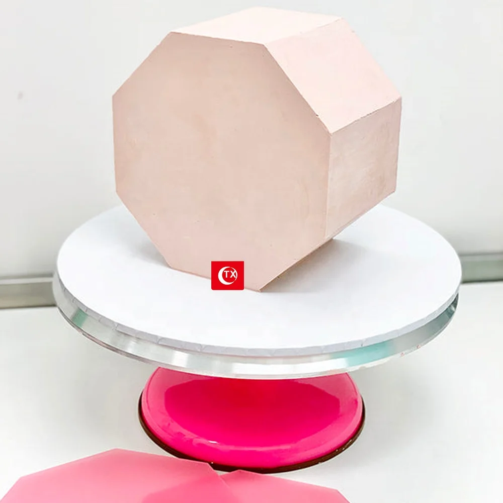 TX  Acrylic Cake Disc Set Of 2pcs Octagon Shape Mold Buttercream Cake Decorating Tools For Smooth the Buttercream on Your Cakes