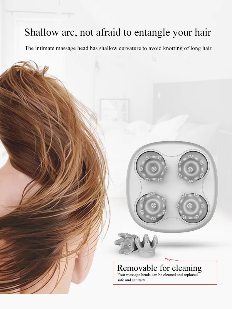 Drop shipping Cat Smart Handy Automatic Silicone Rechargeable Electric Machine Scalp Head Massager