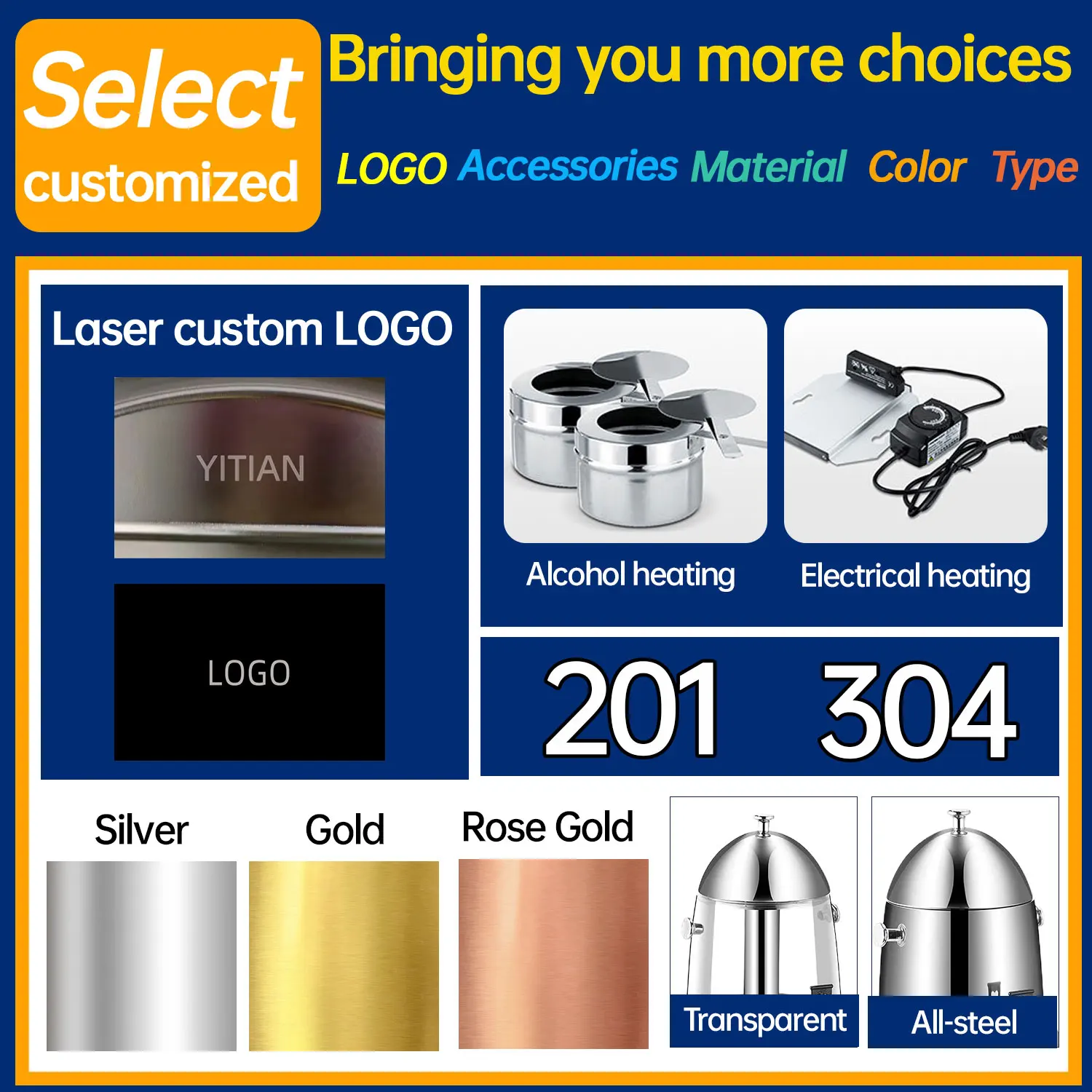 YITIAN Juice Container Stainless Steel  Plastic Juice Dispenser with Spigot Ice Container Keep Cold For Home Hotel Restaurant