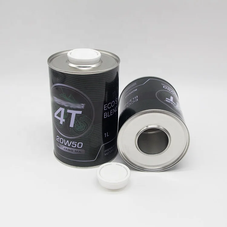 Custom 1 liter metal round tin can for car lubricant/1 liter paint can