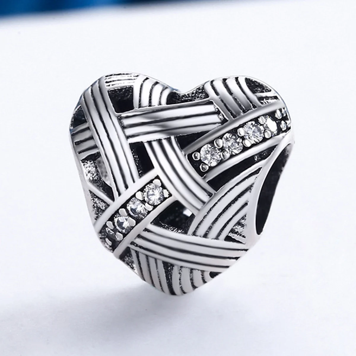 
china best selling product Custom jewelry 925 sterling silver fashion heart cz jewelry metal charm 