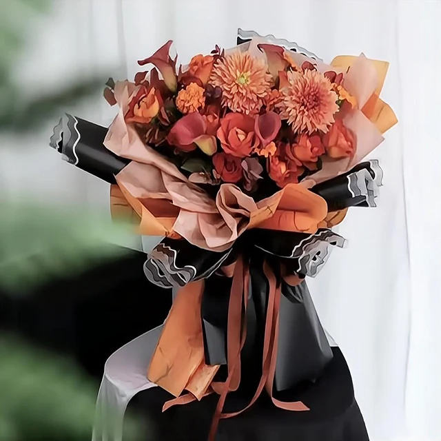 Wholesale matte plastic bouquet rose wrap tissue paper packing waterproof flowers wrapping paper packaging for floral