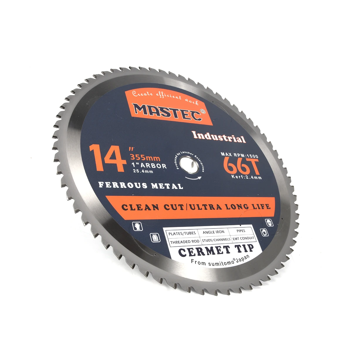 355X25.4X2.4MMX66T Low Price Industrial Quality Sharp Accessories Manufacturer Saw Blades for Ferrous Metal Cermet Tip